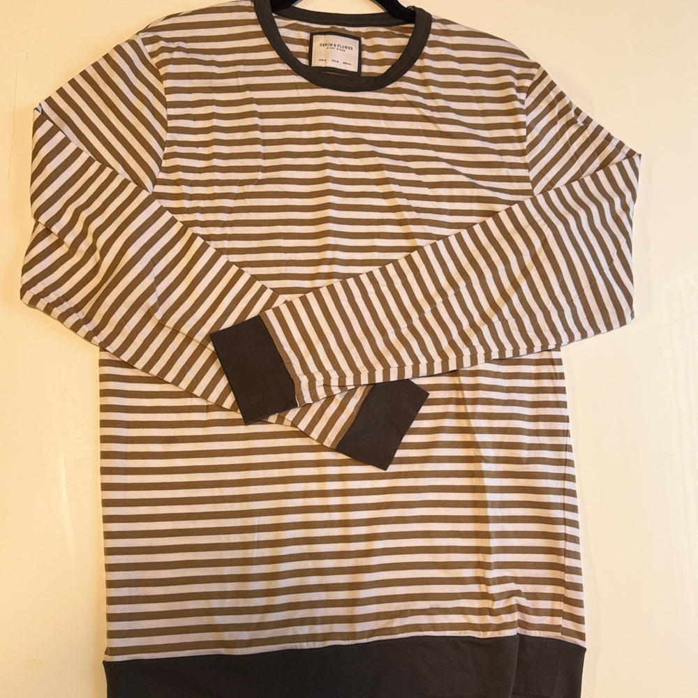 Denim & Flower Ricky Singh Striped Long Sleeve Shirt L